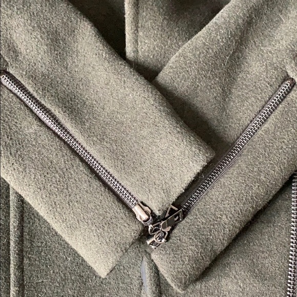 Army Green Jacket with Leather Details - Picture 4 of 5